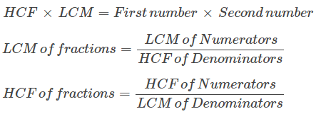 Formulae HCF and LCM